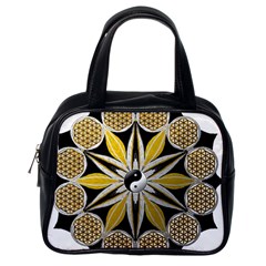 Mandala Yin Yang Live Flower Classic Handbags (one Side) by Celenk