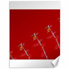 Red Background Paper Plants Canvas 36  X 48  