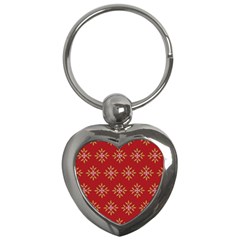 Pattern Background Holiday Key Chains (heart) 