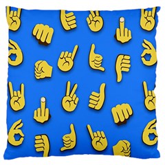 Emojis Hands Fingers Background Large Cushion Case (two Sides)