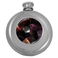 Crystals Background Design Luxury Round Hip Flask (5 Oz) by Celenk