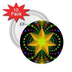 Christmas Star Fractal Symmetry 2 25  Buttons (10 Pack)  by Celenk