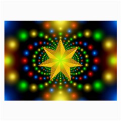 Christmas Star Fractal Symmetry Large Glasses Cloth (2-side) by Celenk