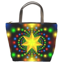 Christmas Star Fractal Symmetry Bucket Bags by Celenk