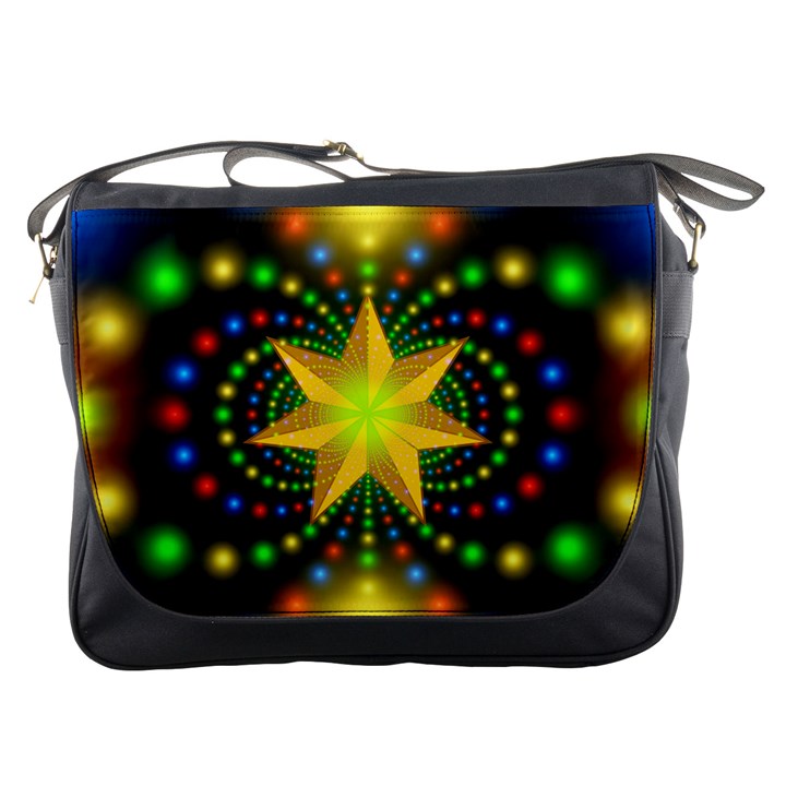 Christmas Star Fractal Symmetry Messenger Bags