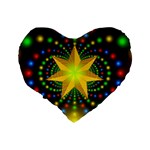 Christmas Star Fractal Symmetry Standard 16  Premium Flano Heart Shape Cushions Back