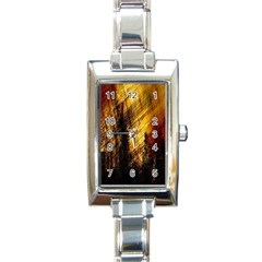 Refinery Oil Refinery Grunge Bloody Rectangle Italian Charm Watch by Celenk