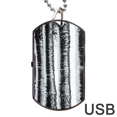 Row Trees Nature Birch Dog Tag Usb Flash (one Side) by Celenk