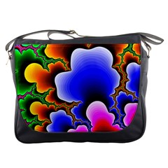 Fractal Background Pattern Color Messenger Bags by Celenk