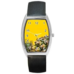 Pineapple Raw Sweet Tropical Food Barrel Style Metal Watch by Celenk