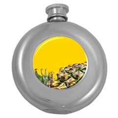 Pineapple Raw Sweet Tropical Food Round Hip Flask (5 Oz) by Celenk