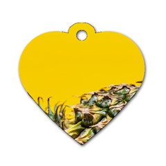 Pineapple Raw Sweet Tropical Food Dog Tag Heart (two Sides) by Celenk