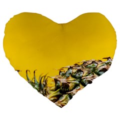 Pineapple Raw Sweet Tropical Food Large 19  Premium Flano Heart Shape Cushions