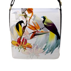 Birds Of Paradise Flap Messenger Bag (l)  by TKKdesignsCo