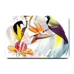 Exotic Birds of Paradise and Flowers Watercolor Small Doormat  24 x16  Door Mat