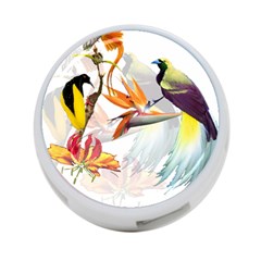 Exotic Birds Of Paradise And Flowers Watercolor 4-port Usb Hub (two Sides)  by TKKdesignsCo