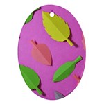Leaves Autumn Nature Trees Oval Ornament (Two Sides) Front