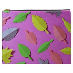 Leaves Autumn Nature Trees Cosmetic Bag (xxxl)  by Celenk