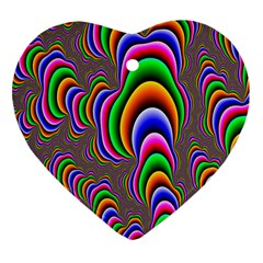 Fractal Background Pattern Color Heart Ornament (two Sides) by Celenk