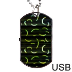 Abstract Dark Blur Texture Dog Tag Usb Flash (one Side) by dflcprints