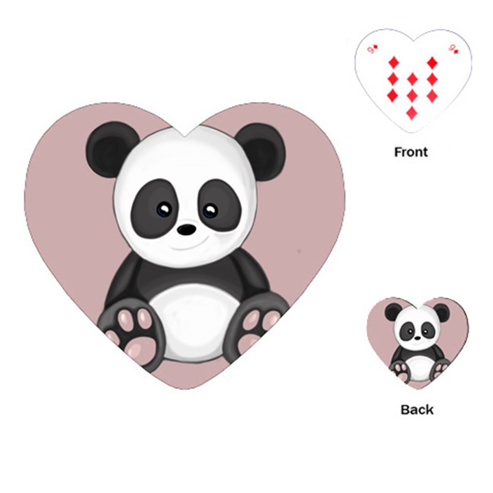 Cute Panda Playing Cards (Heart) 