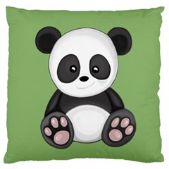 Cute Panda Large Flano Cushion Case (one Side) by Valentinaart