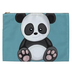 Cute Panda Cosmetic Bag (xxl)  by Valentinaart