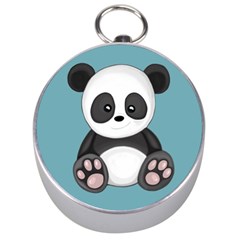 Cute Panda Silver Compasses by Valentinaart