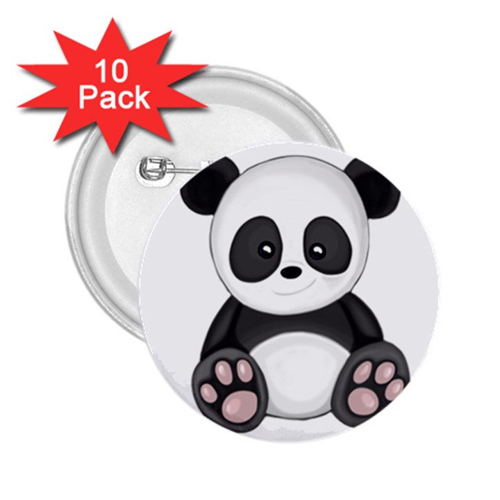 Cute Panda 2.25  Buttons (10 pack) 