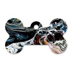 Abstract Flow River Black Dog Tag Bone (two Sides) by Celenk