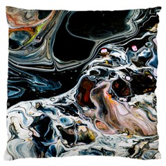 Abstract Flow River Black Large Cushion Case (two Sides) by Celenk