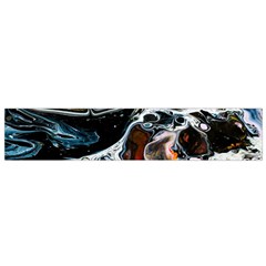 Abstract Flow River Black Small Flano Scarf by Celenk