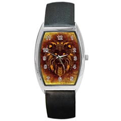Lion Wild Animal Abstract Barrel Style Metal Watch by Celenk