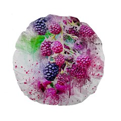 Blackberry Fruit Art Abstract Standard 15  Premium Round Cushions by Celenk