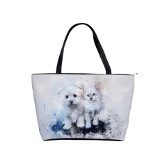 Cat Dog Cute Art Abstract Shoulder Handbags by Celenk