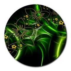 Flora Entwine Fractals Flowers Round Mousepads