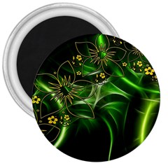 Flora Entwine Fractals Flowers 3  Magnets by Celenk