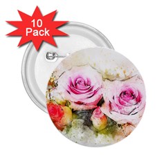 Flower Roses Art Abstract 2 25  Buttons (10 Pack)  by Celenk