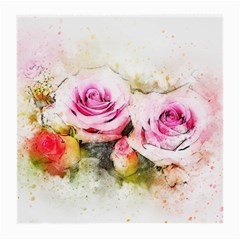 Flower Roses Art Abstract Medium Glasses Cloth (2-side) by Celenk