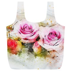 Flower Roses Art Abstract Full Print Recycle Bags (l)  by Celenk