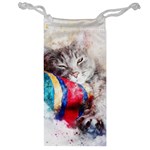 Cat Kitty Animal Art Abstract Jewelry Bag Front