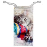Cat Kitty Animal Art Abstract Jewelry Bag Back