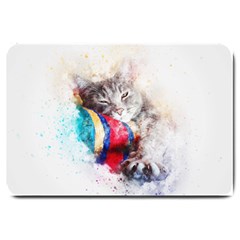 Cat Kitty Animal Art Abstract Large Doormat 