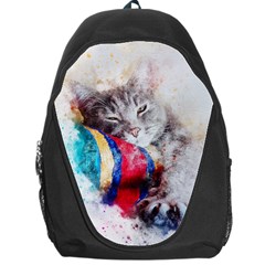 Cat Kitty Animal Art Abstract Backpack Bag by Celenk