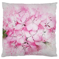 Flower Pink Art Abstract Nature Large Cushion Case (two Sides)