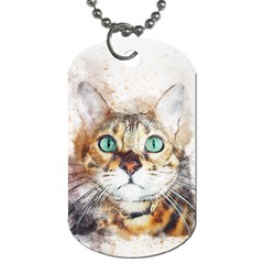 Cat Animal Art Abstract Watercolor Dog Tag (two Sides) by Celenk