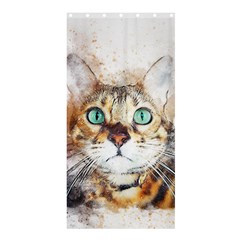 Cat Animal Art Abstract Watercolor Shower Curtain 36  X 72  (stall)  by Celenk