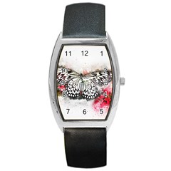 Butterfly Animal Insect Art Barrel Style Metal Watch by Celenk