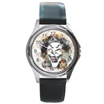 Mask Party Art Abstract Watercolor Round Metal Watch Front