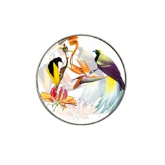 Exotic Birds Of Paradise And Flowers Watercolor Hat Clip Ball Marker by TKKdesignsCo